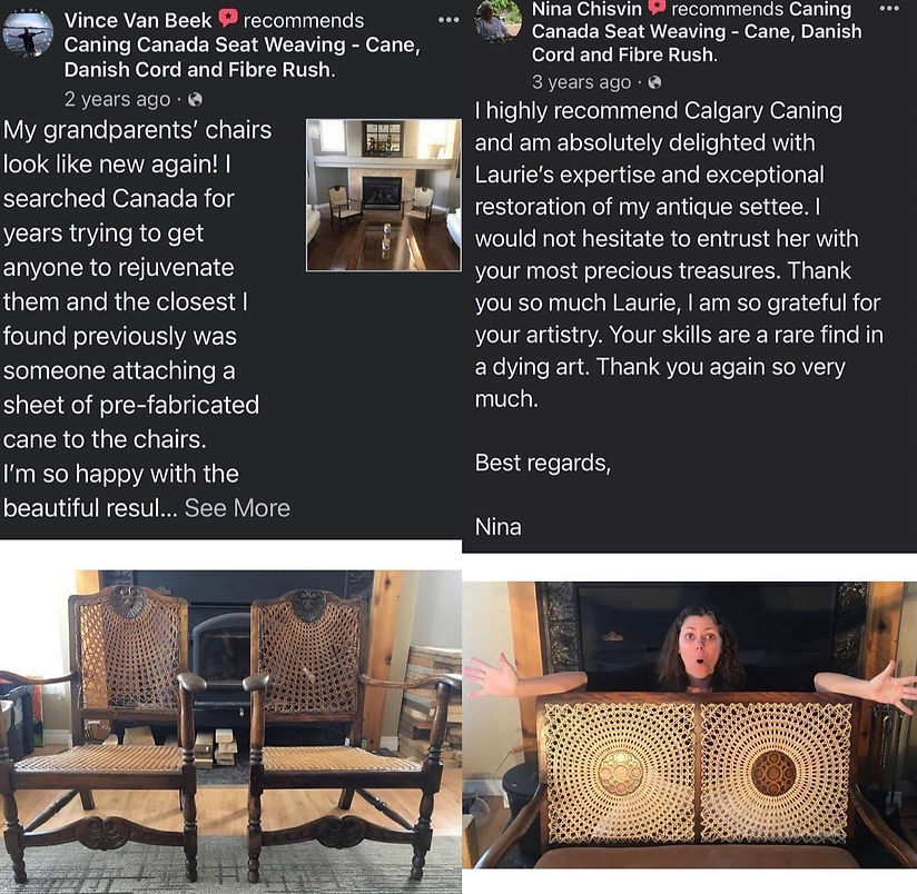 Client review for Caning Canada's specialty weaving services