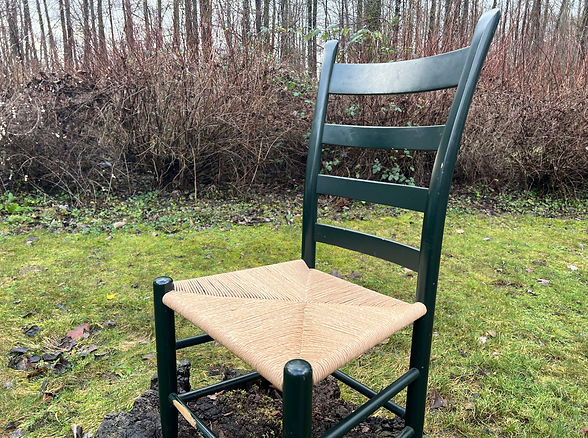 Antique fibre rush chair woven by Caning Canada