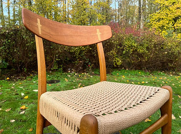 Hans Wegner's Chair 23 restored with natural Danish cord, Vancouver, B.C.