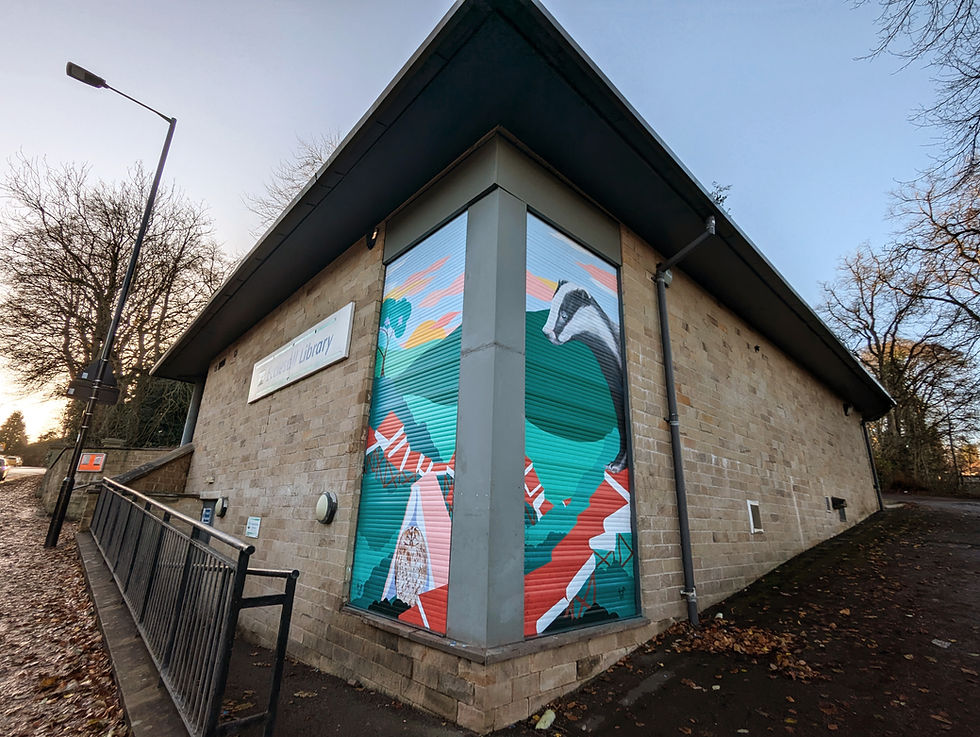 Ecclesall Library Shutters mural animals