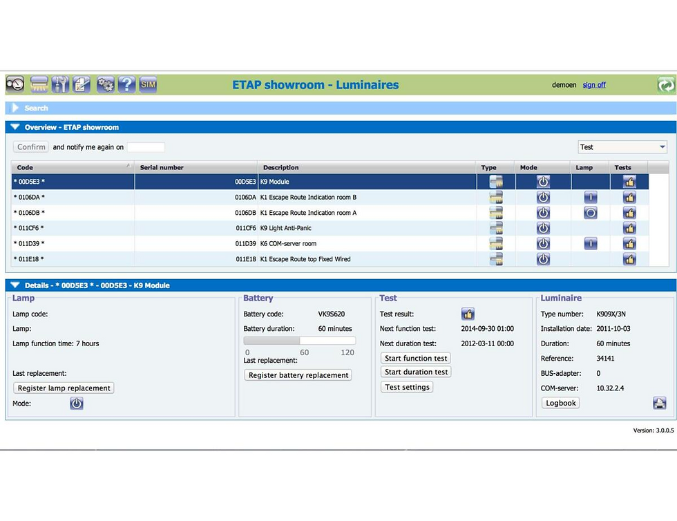 ESM Emergency & Exit monitoring by ETAP Lighting