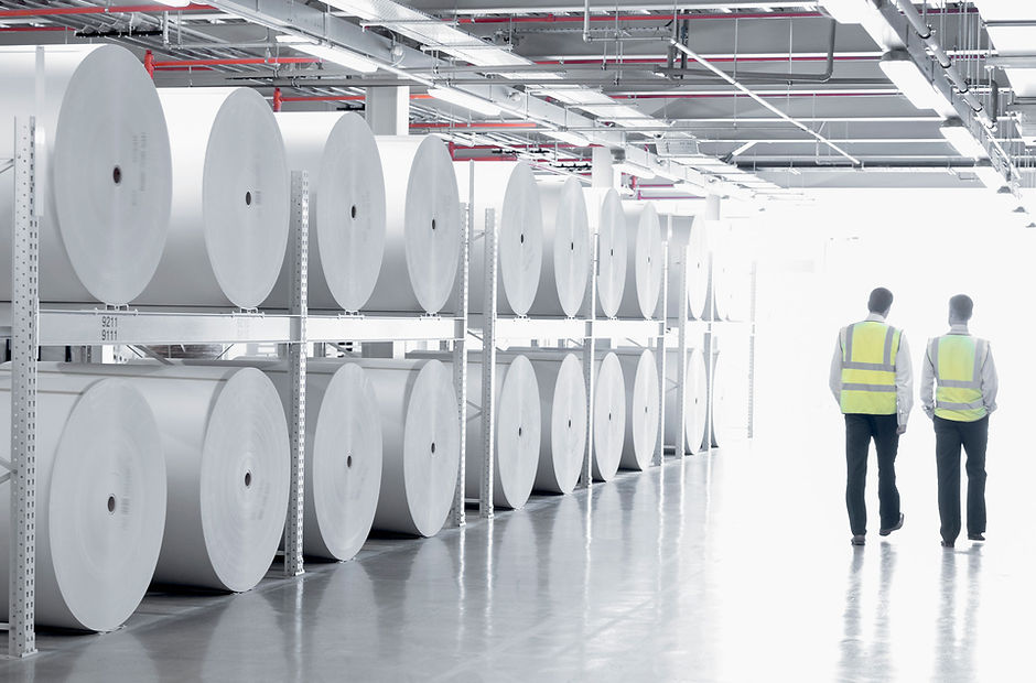 Factory Floor with Two Workers