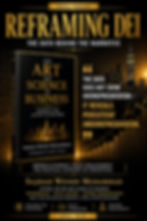 Book cover of "The Art and Science of Business" by Sajdah Wendy Muhammad. Gold cityscape and bar graph background. April 2026 release.