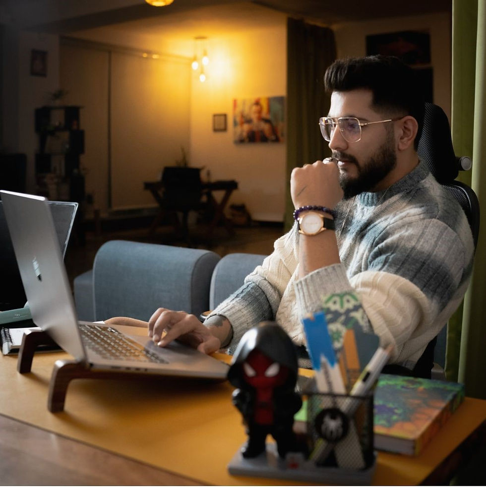 a man using a laptop