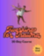 Person smiling and posing energetically on a gradient background. Text: "Twerking for Trauma 30-Day Course. Now Live!"