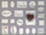 image features various white tiles with handwritten words like "Trauma," "Abuse," "Fear," "Self-esteem," and "PTSD," along with a heart-shaped element containing flowers in the center.