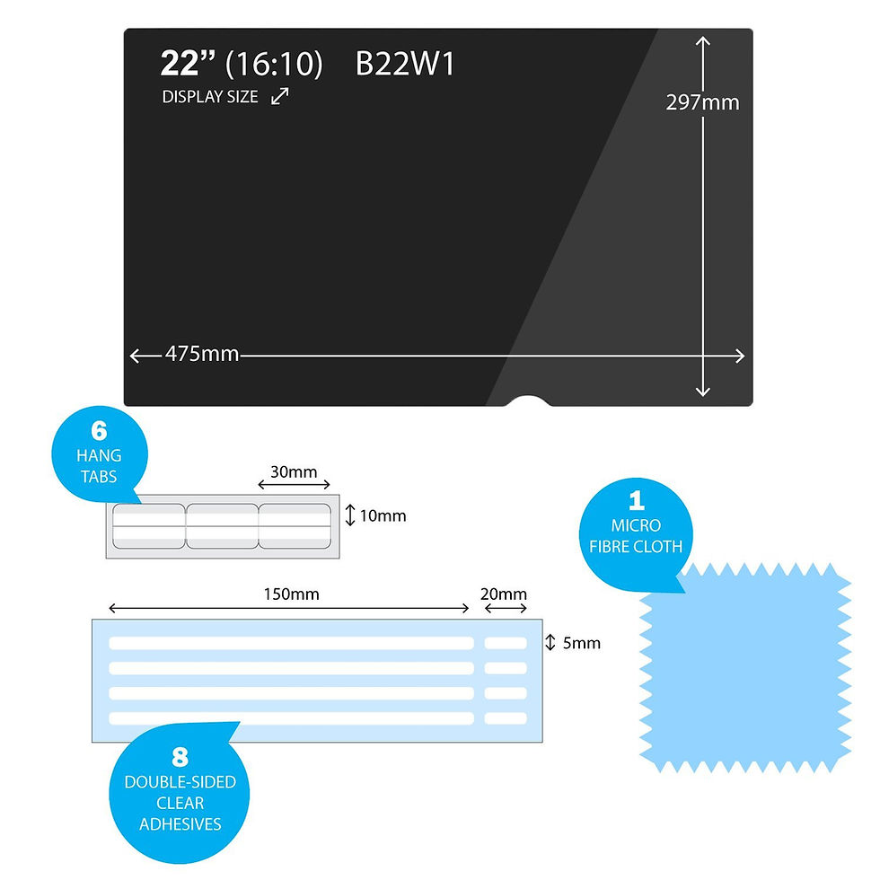 Thumbnail: 4 in 1 Desktop Privacy filter with Anti-Blue light / Anti-Glare/ Anti-bacterial