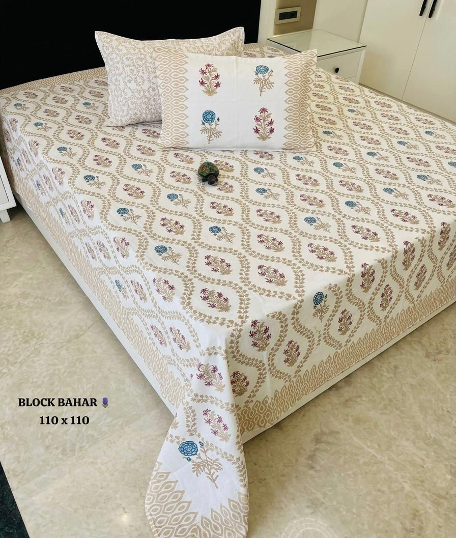 BLOCK BAHAR
110*110 INCHES AUTHENTIC
HANDBLOCK BEDSHEET*