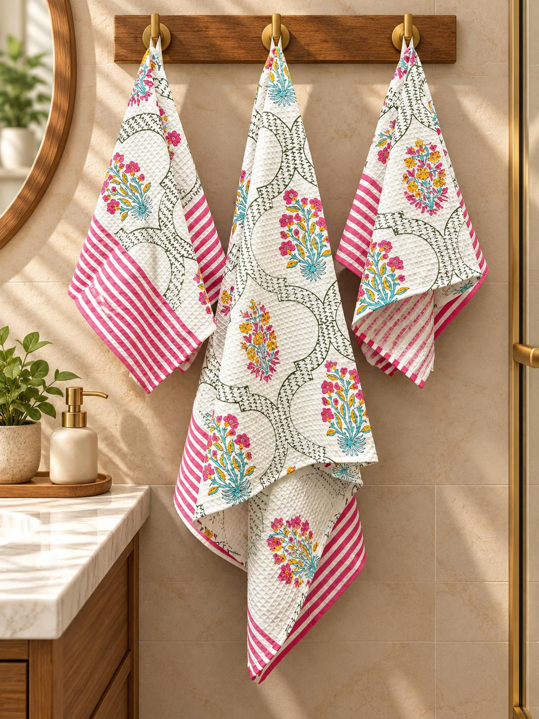 HAND BLOCK COLLECTION PREMIUM 1 BATH TOWELS + 2 HAND TOWELS