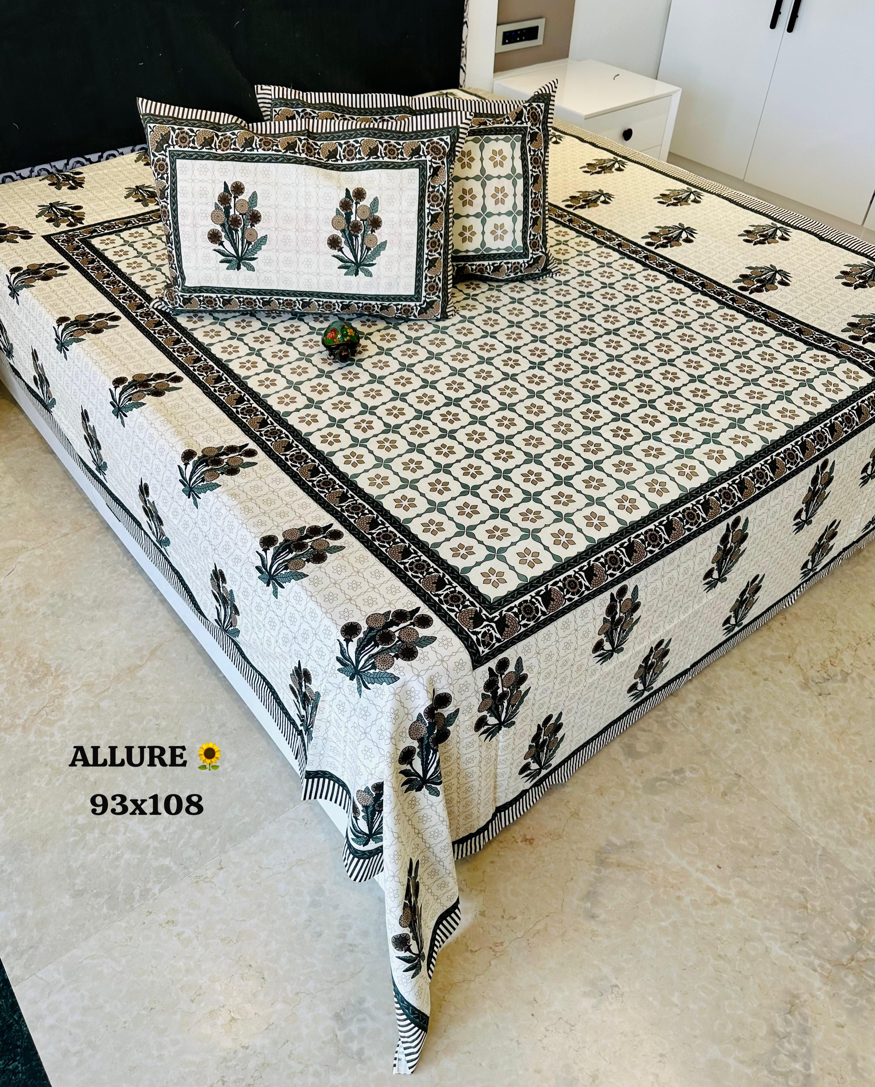 ALLURE 93*108 🌻 PREMIUM QUEEN SIZE BEDSHEETS (93*108)
