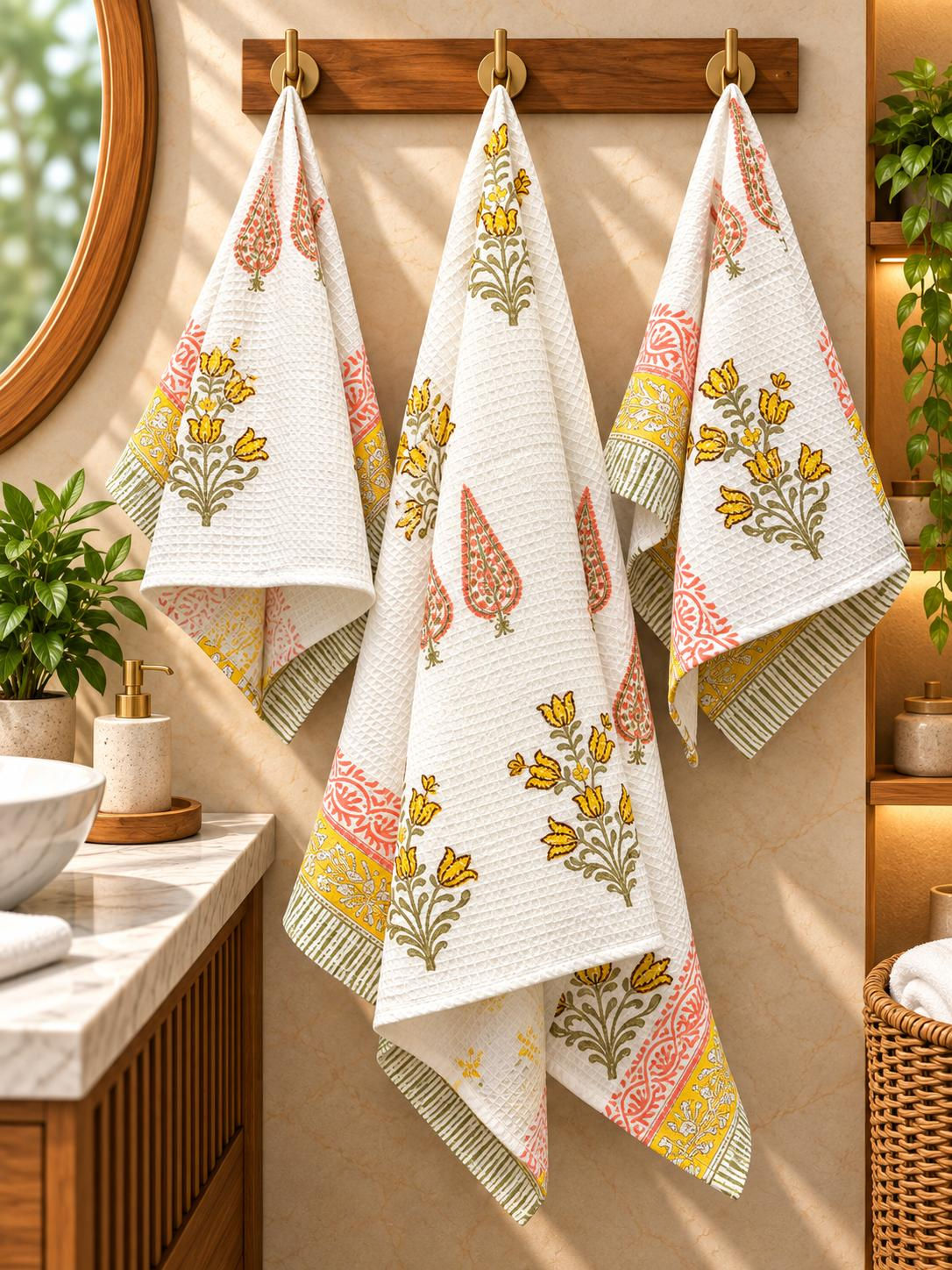 HAND BLOCK COLLECTION PREMIUM 1 BATH TOWELS + 2 HAND TOWELS