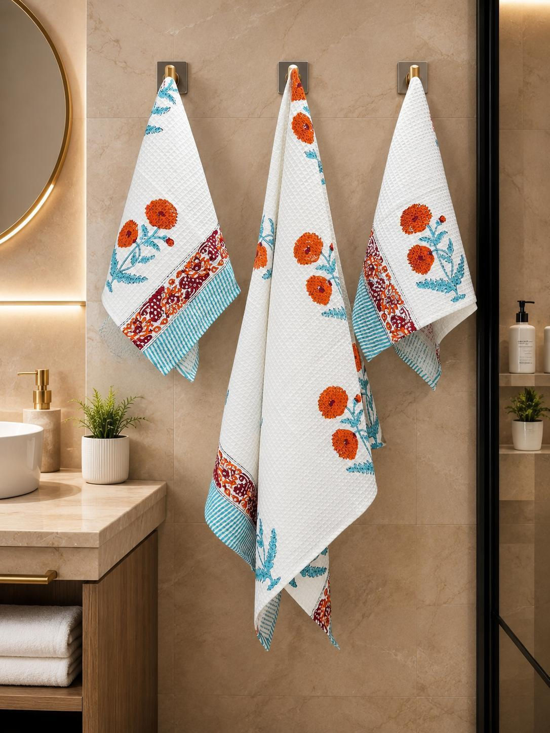 HAND BLOCK COLLECTION PREMIUM 1 BATH TOWELS + 2 HAND TOWELS