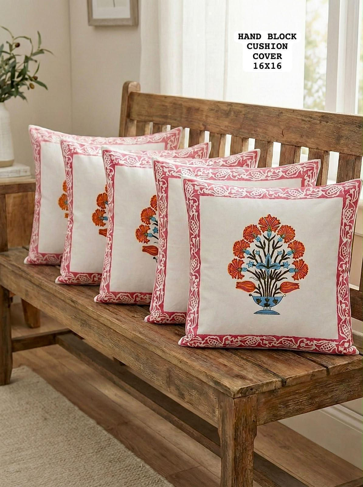 Hand Block Printed 100% Pure Cotton Cushion Covers