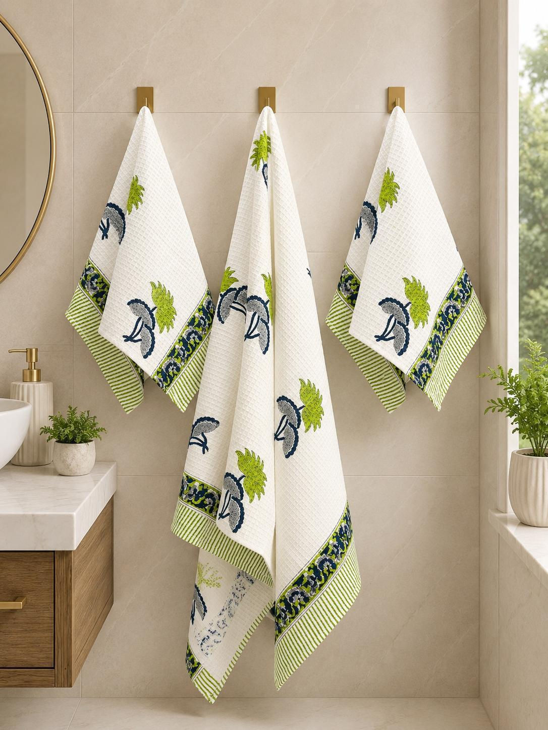 HAND BLOCK COLLECTION PREMIUM 1 BATH TOWELS + 2 HAND TOWELS