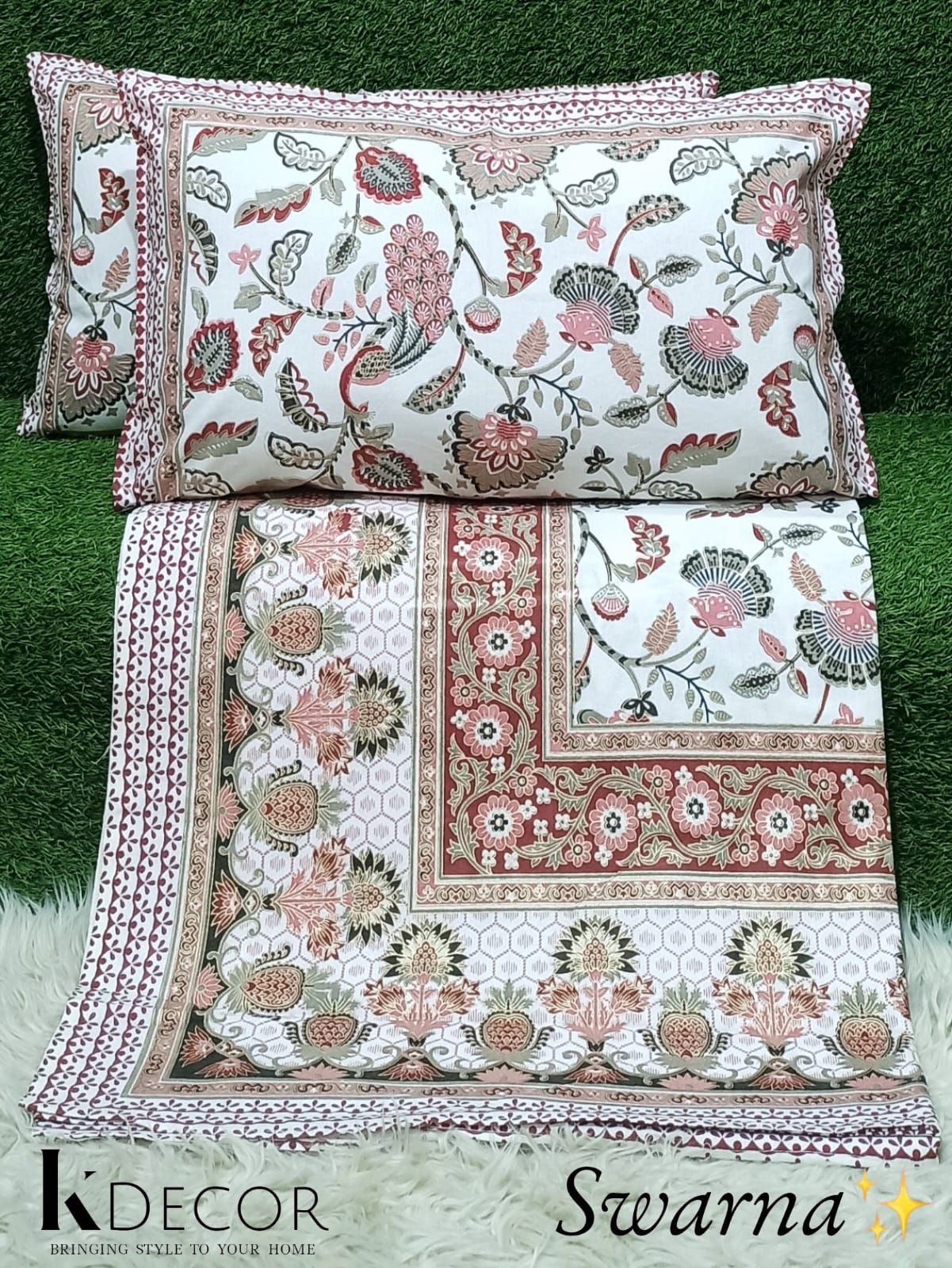 Swarna - King Size Pure Cotton Bedsheet Set