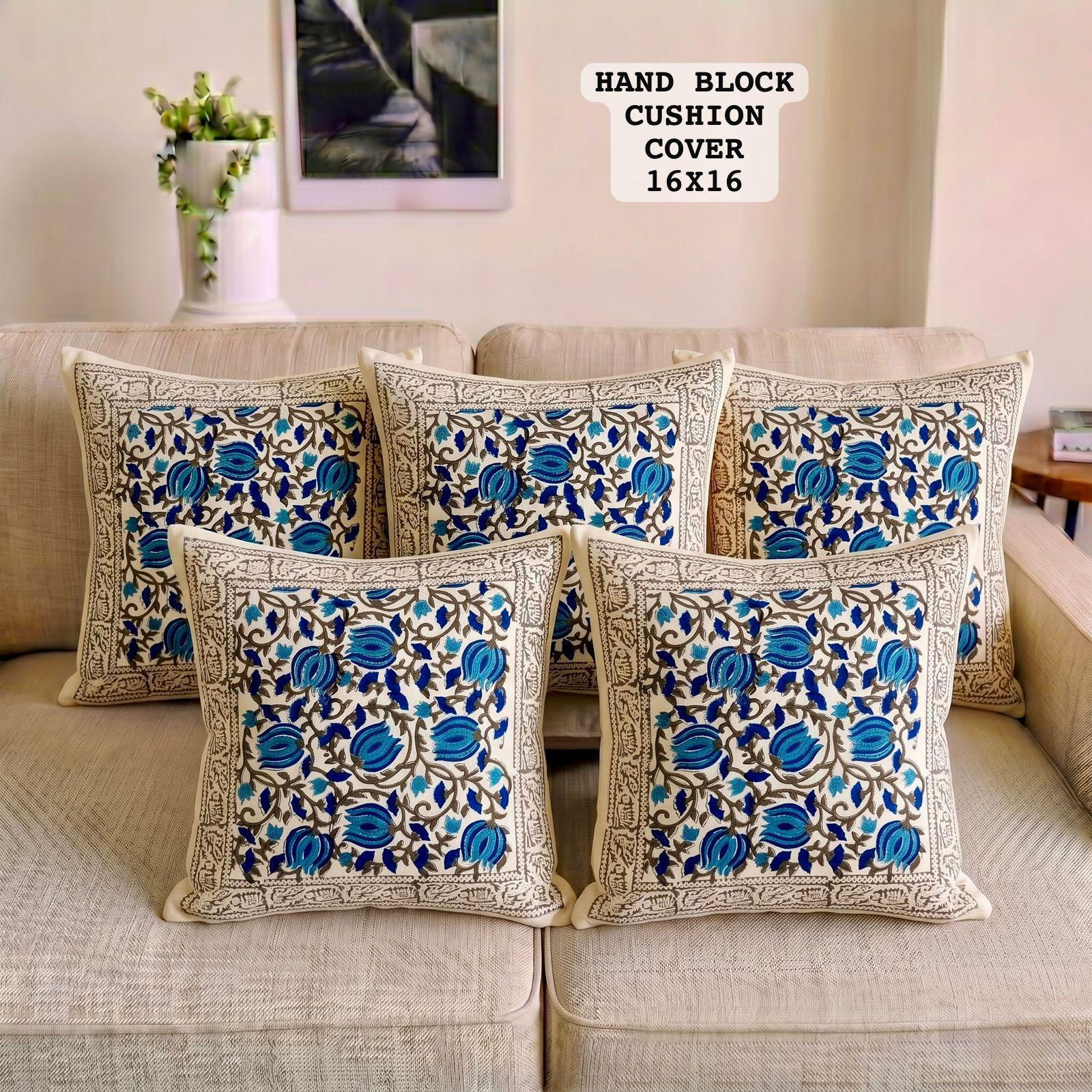 Hand Block Printed 100% Pure Cotton Cushion Covers