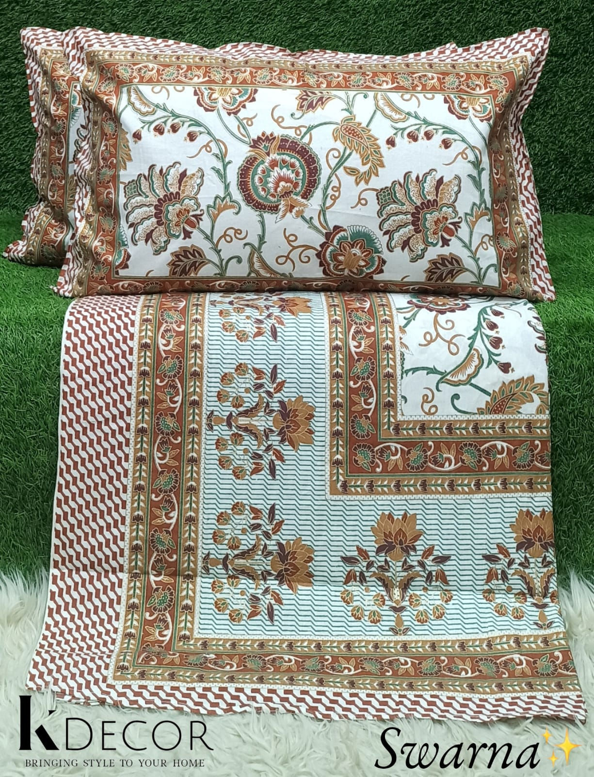 Swarna - King Size Pure Cotton Bedsheet Set