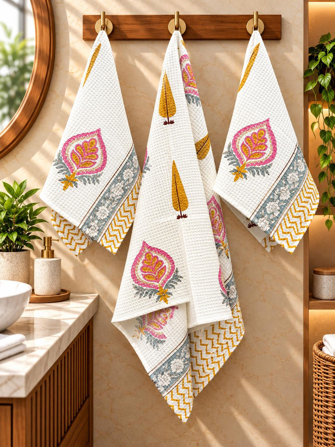HAND BLOCK COLLECTION PREMIUM 1 BATH TOWELS + 2 HAND TOWELS