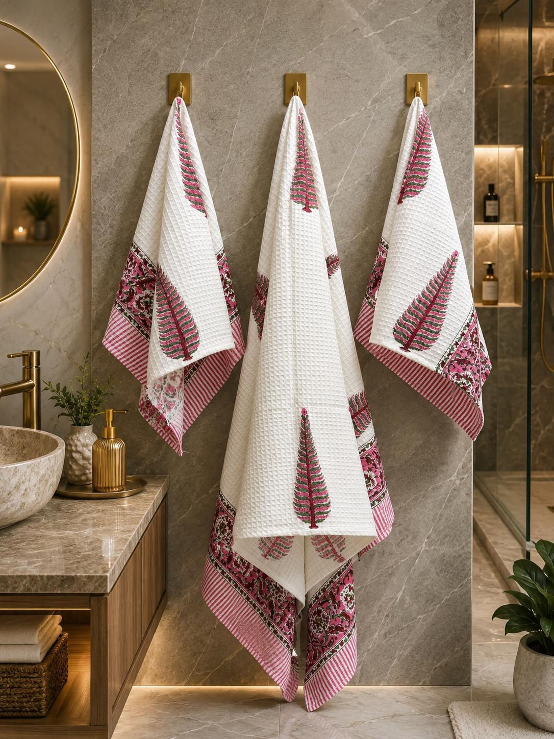 HAND BLOCK COLLECTION PREMIUM 1 BATH TOWELS + 2 HAND TOWELS