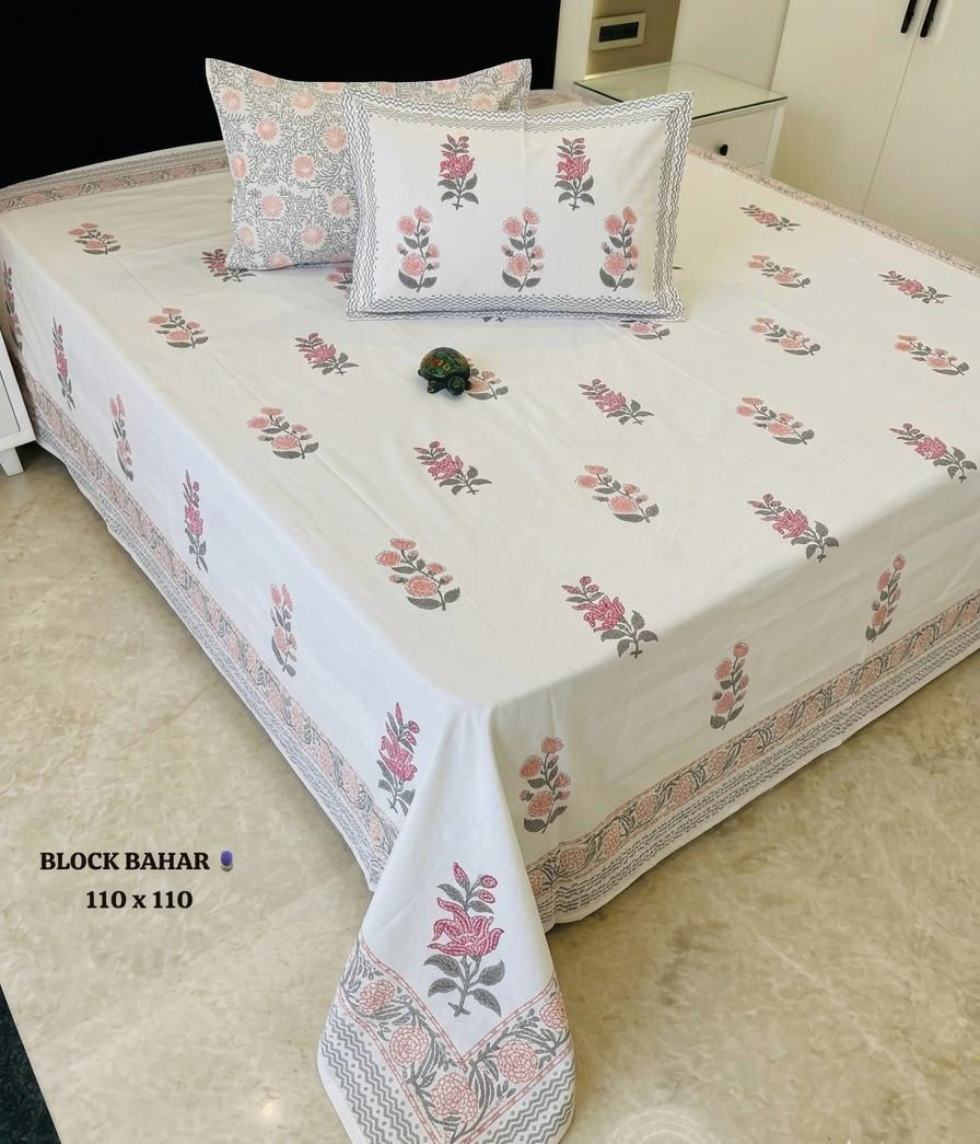 BLOCK BAHAR
110*110 INCHES AUTHENTIC
HANDBLOCK BEDSHEET*