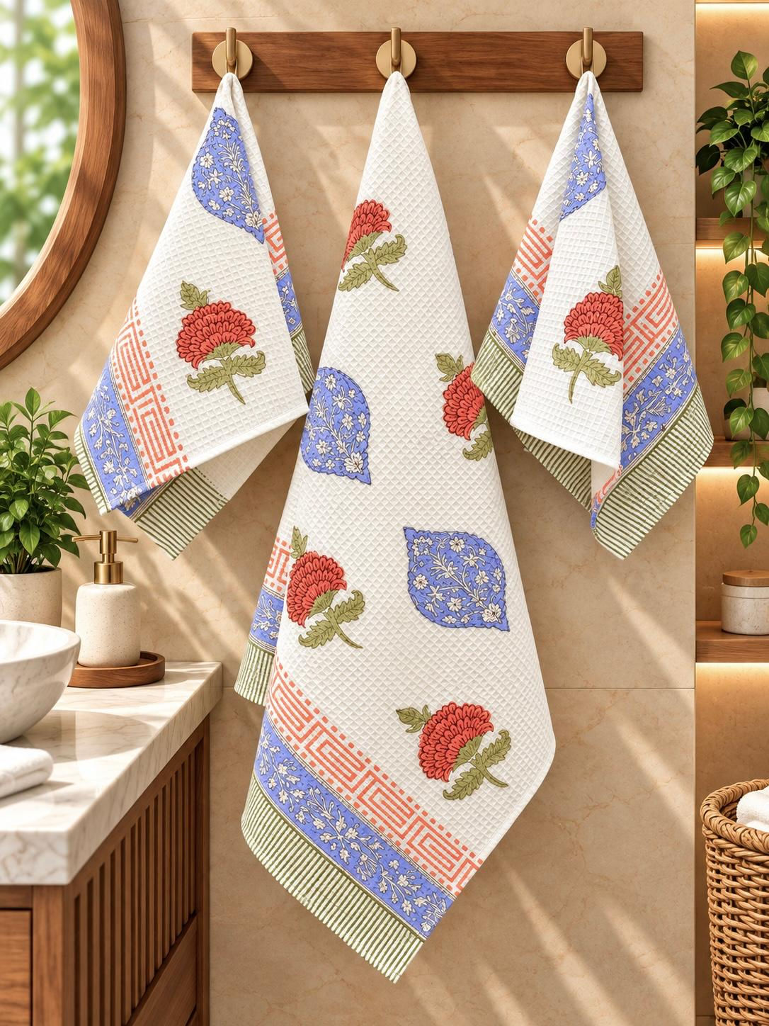 HAND BLOCK COLLECTION PREMIUM 1 BATH TOWELS + 2 HAND TOWELS