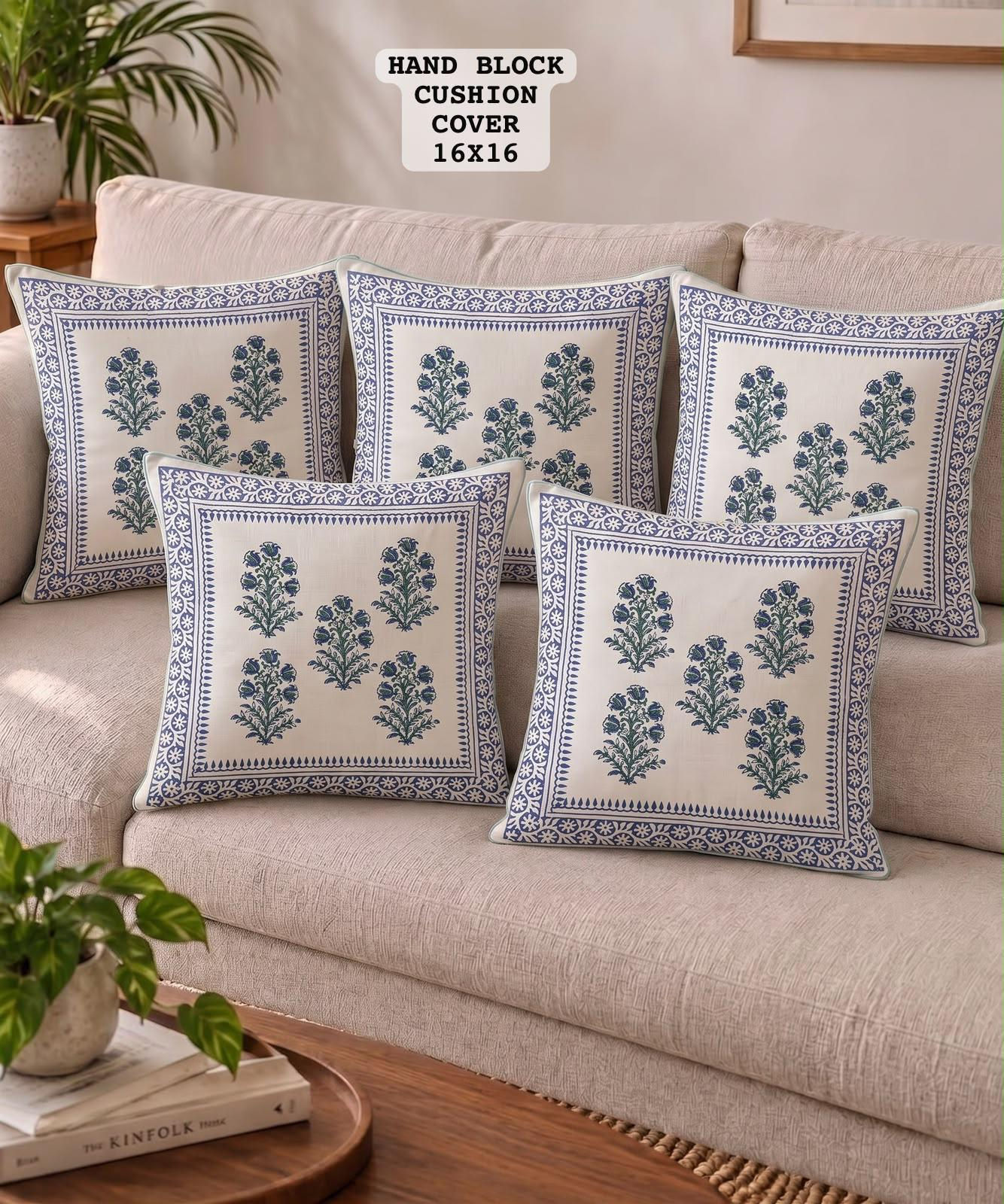 Hand Block Printed 100% Pure Cotton Cushion Covers