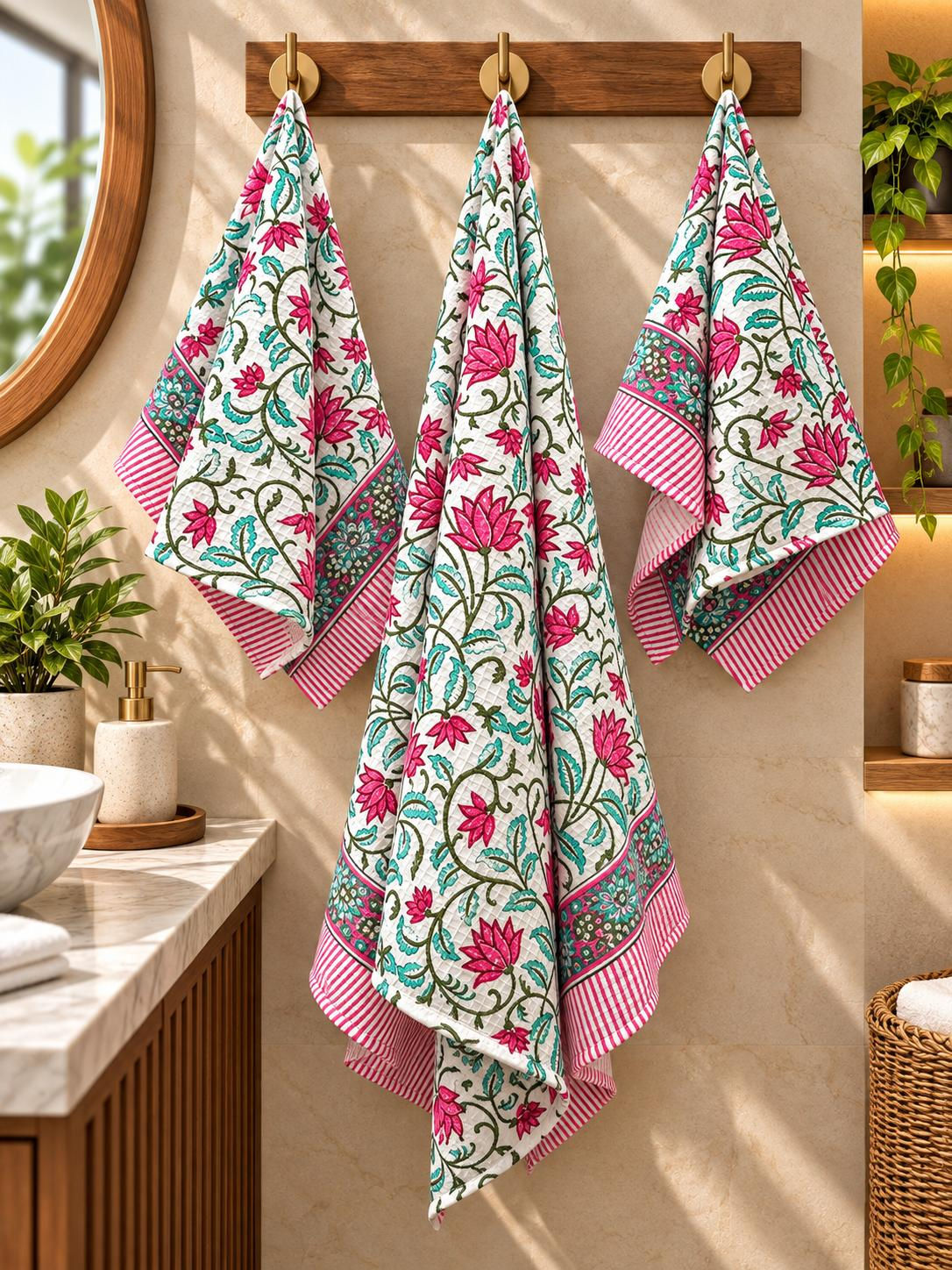 HAND BLOCK COLLECTION PREMIUM 1 BATH TOWELS + 2 HAND TOWELS