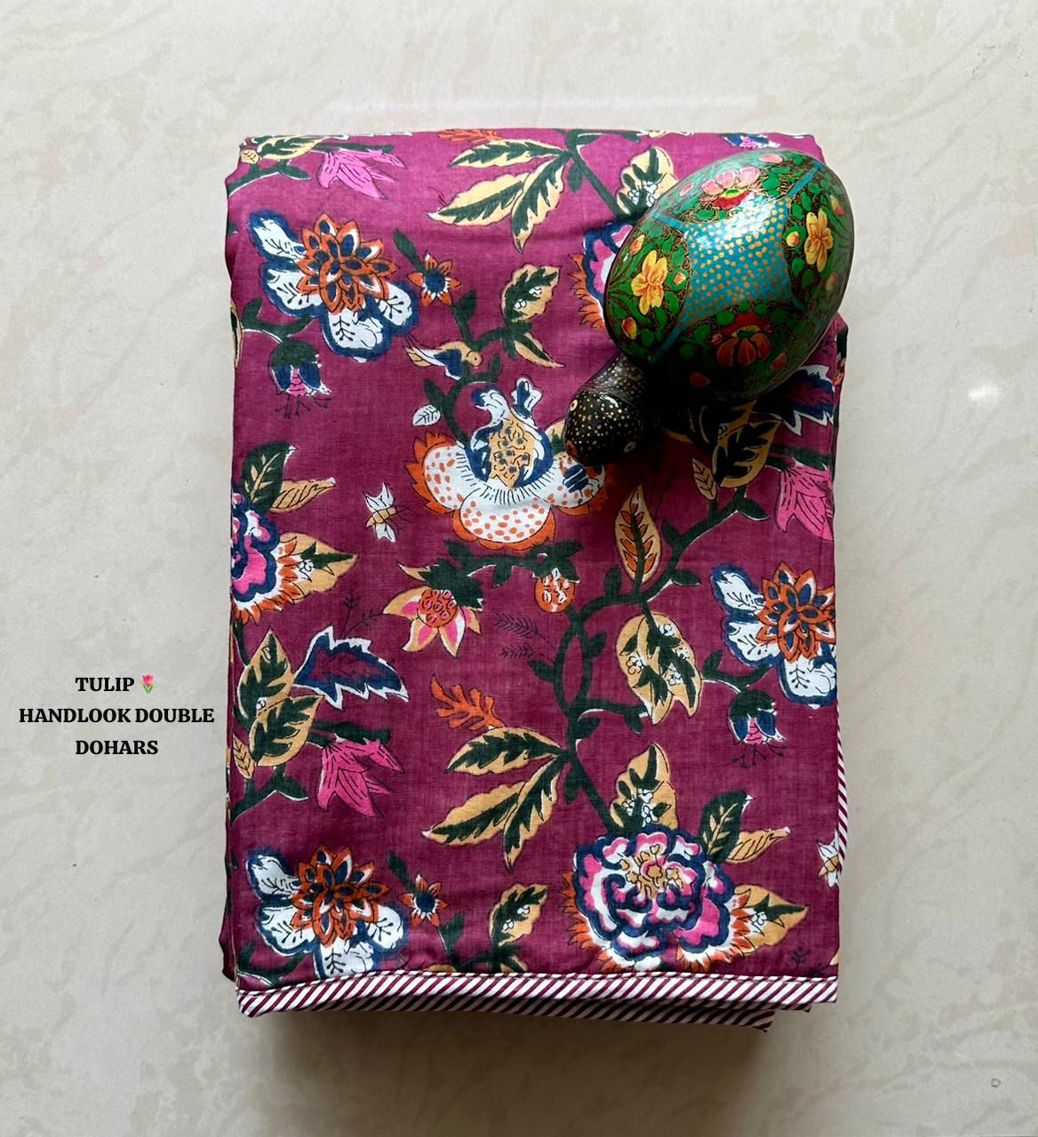 LATEST TULIP HANDLOOK DOUBLE BED DOHARS PREMIUM COLLECTION