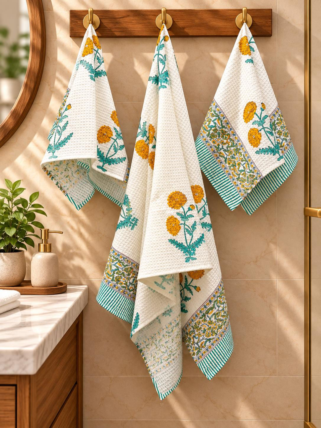 HAND BLOCK COLLECTION PREMIUM 1 BATH TOWELS + 2 HAND TOWELS
