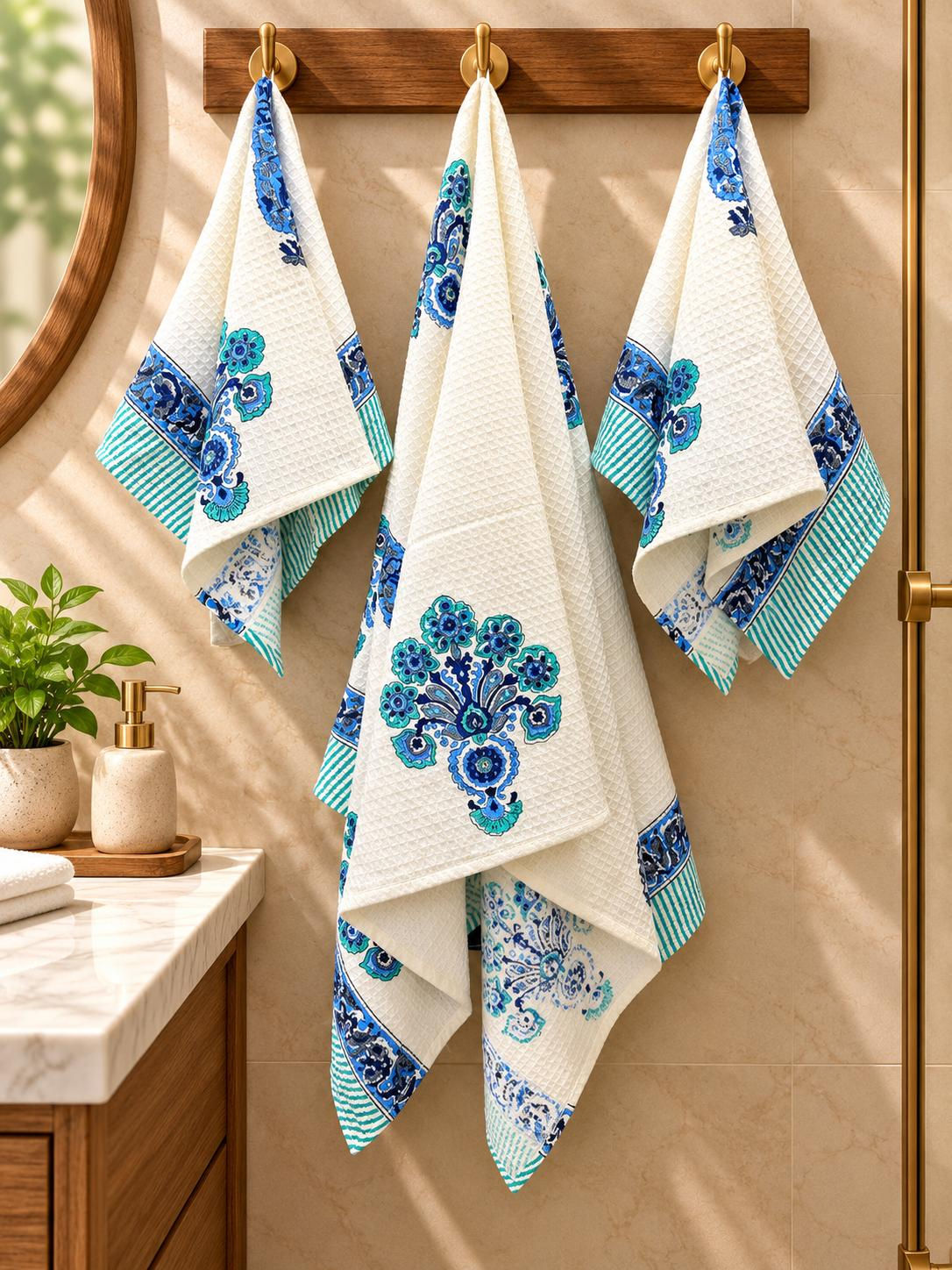 HAND BLOCK COLLECTION PREMIUM 1 BATH TOWELS + 2 HAND TOWELS