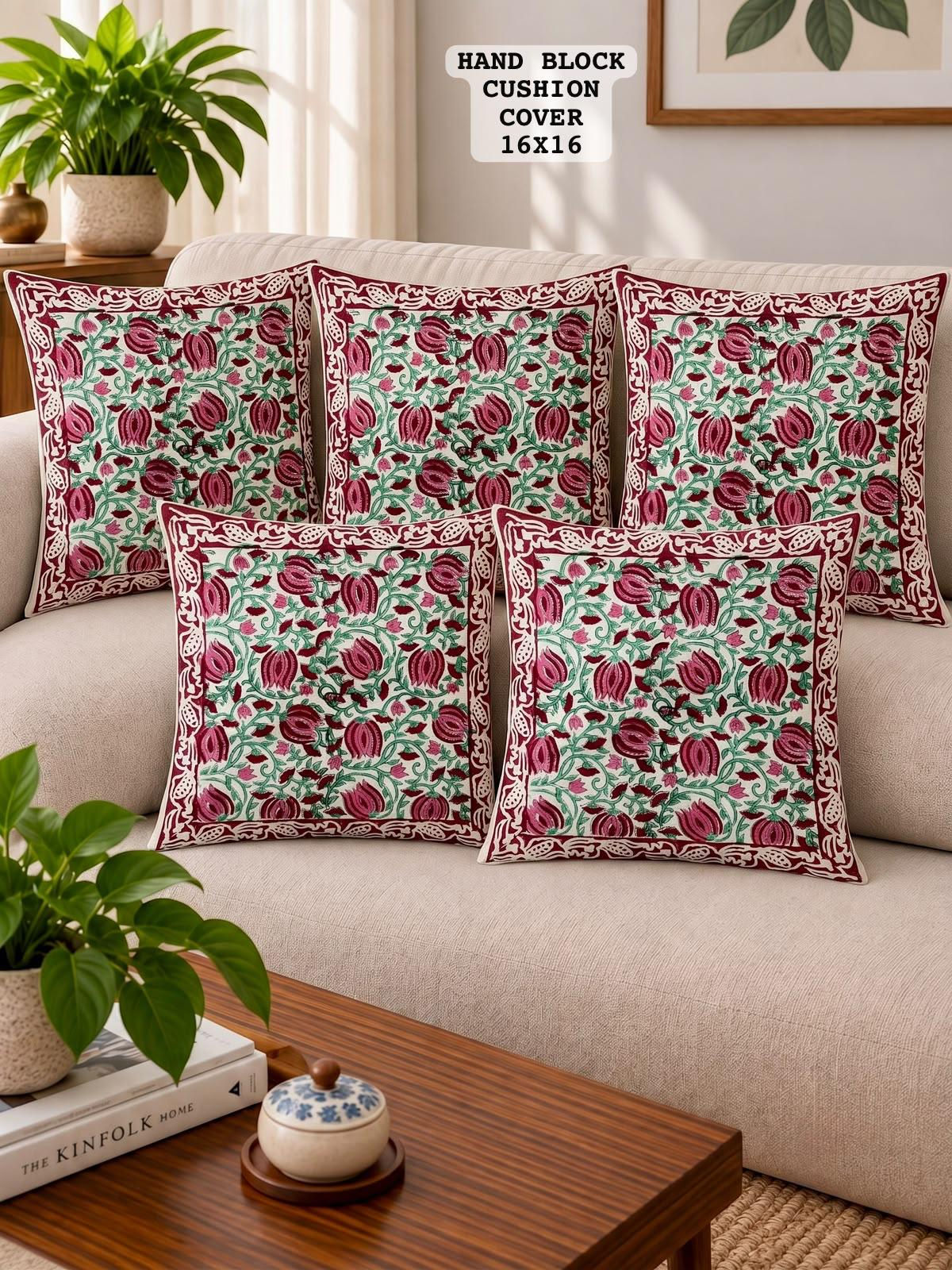 Hand Block Printed 100% Pure Cotton Cushion Covers