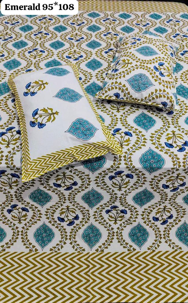 Emerald King Size Bedsheet with 2 Pillow covers