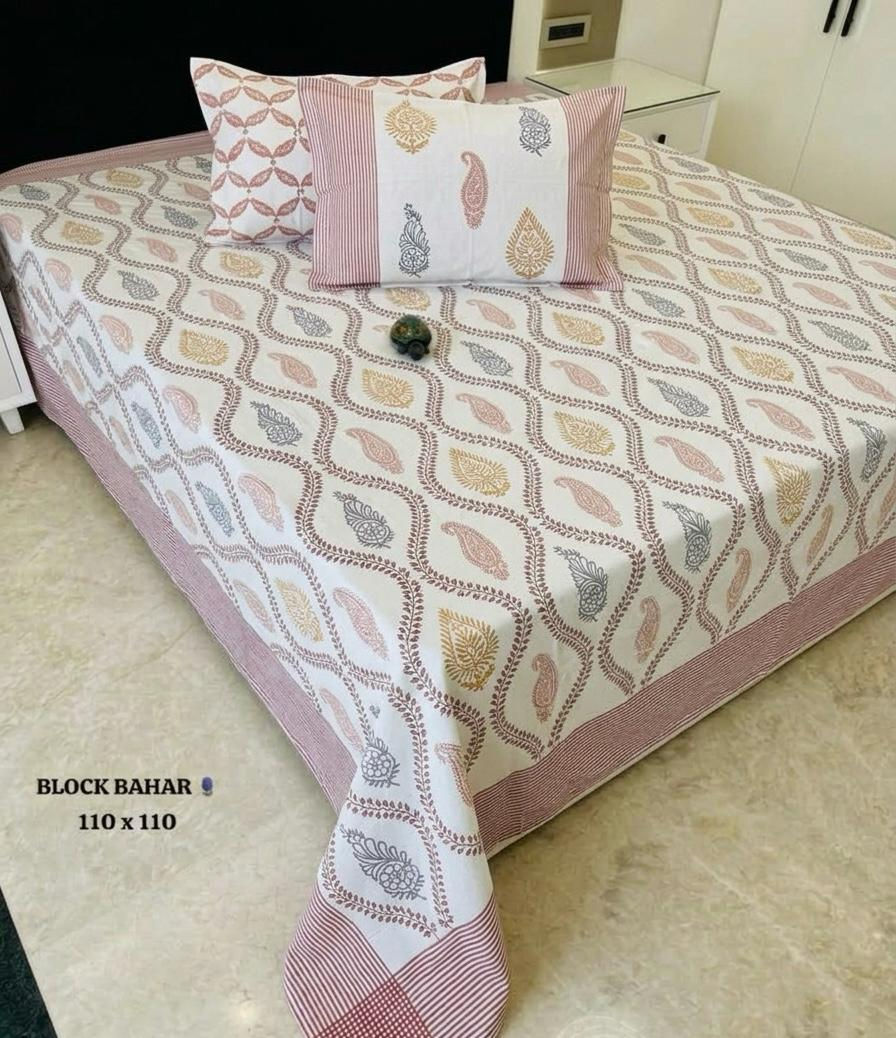 BLOCK BAHAR
110*110 INCHES AUTHENTIC
HANDBLOCK BEDSHEET*