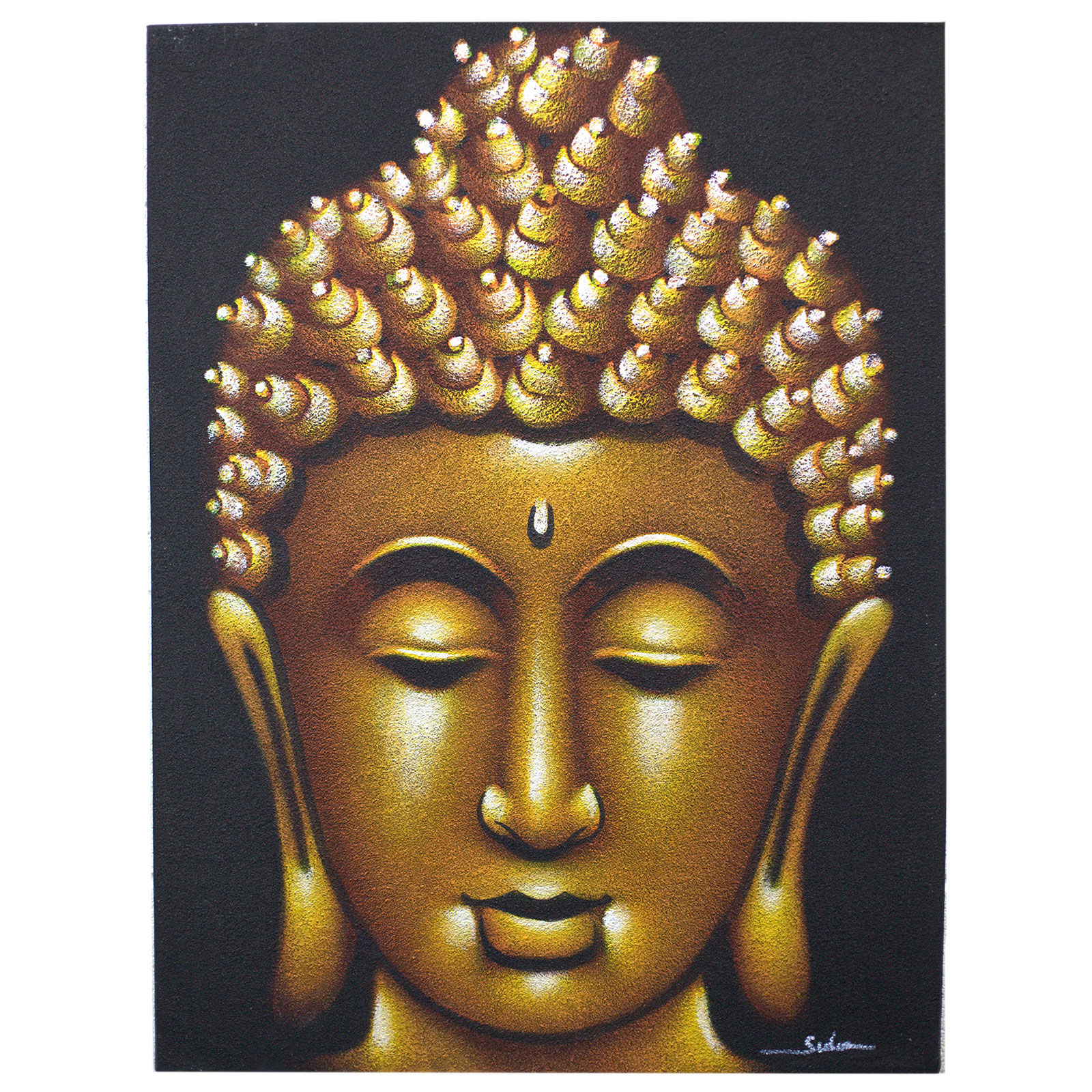 Gold Buddha - Hand Painted Wall Art