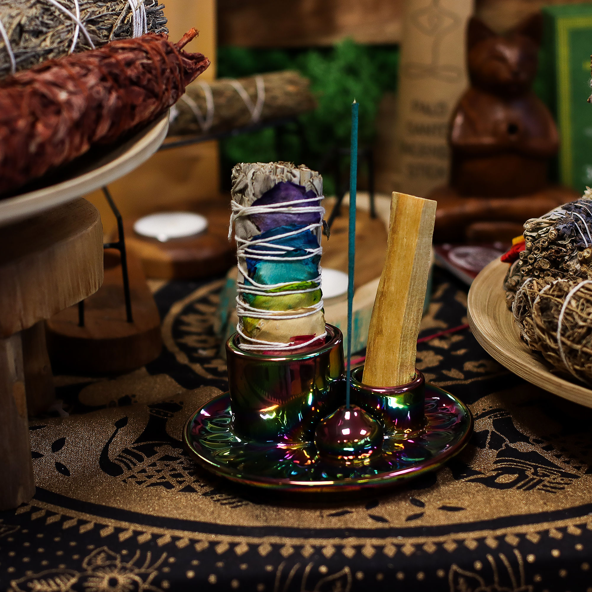 Metallic - 3 Way - Smudge & Palo Santo - Incense Holder