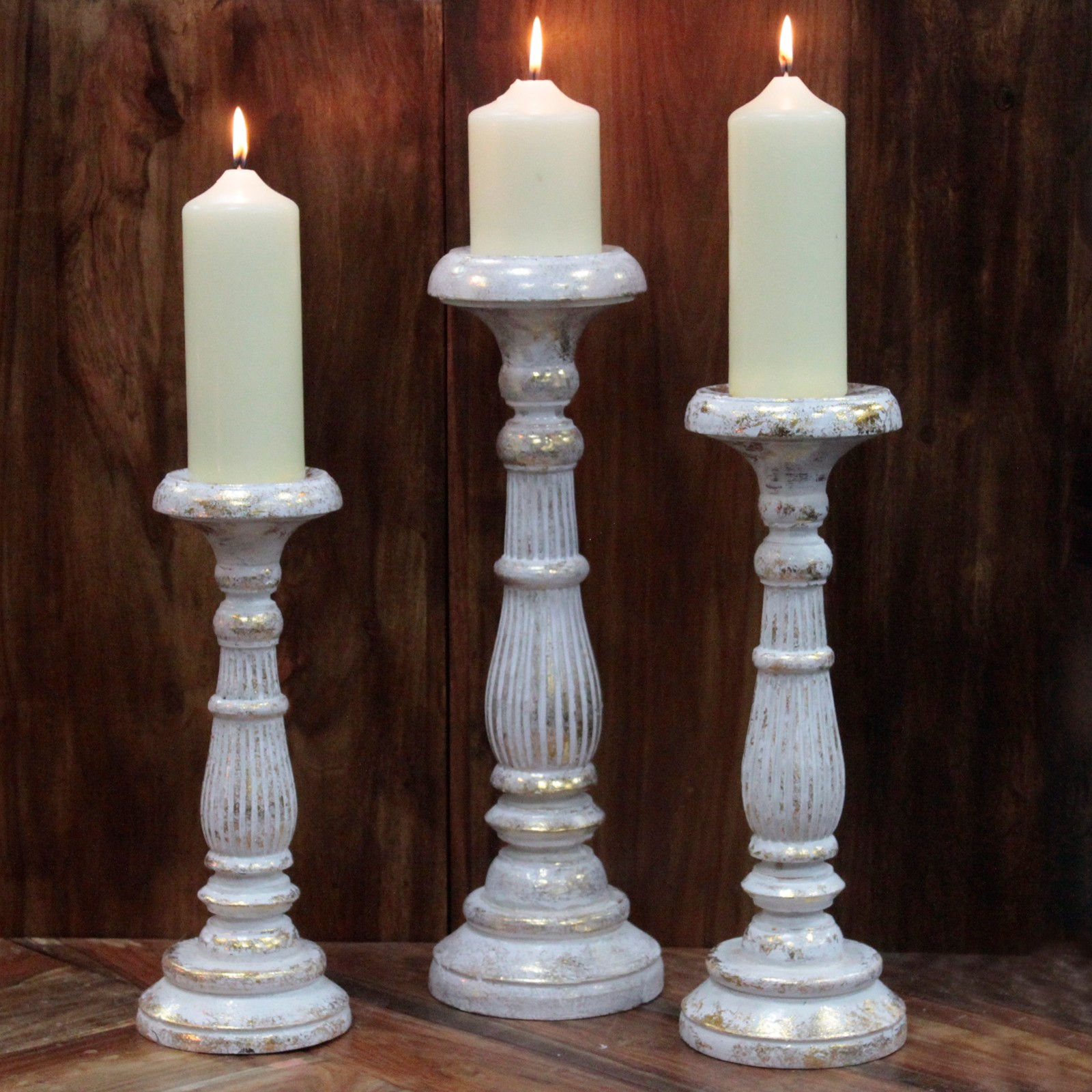 White & Gold - Vintage Candlesticks