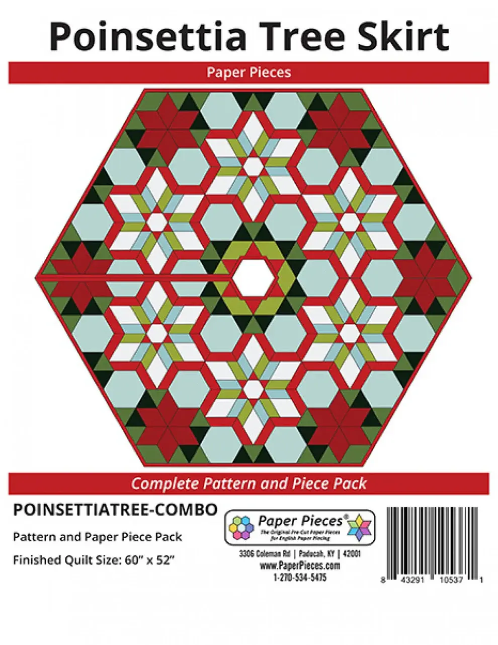 Poinsettia Tree Skirt Quilting Kit by Paper Pieces