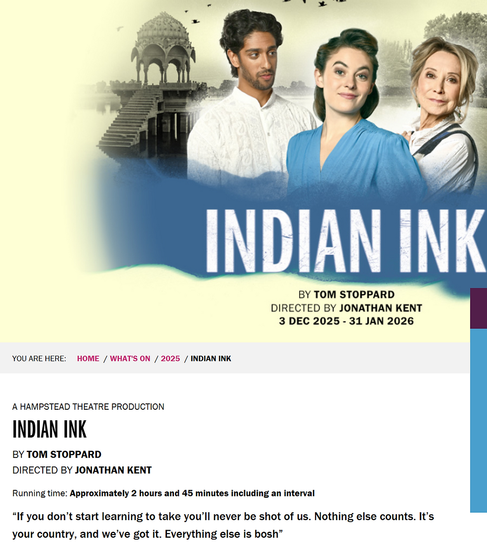 AFF's Don Mackay Stars in INDIA INK in London