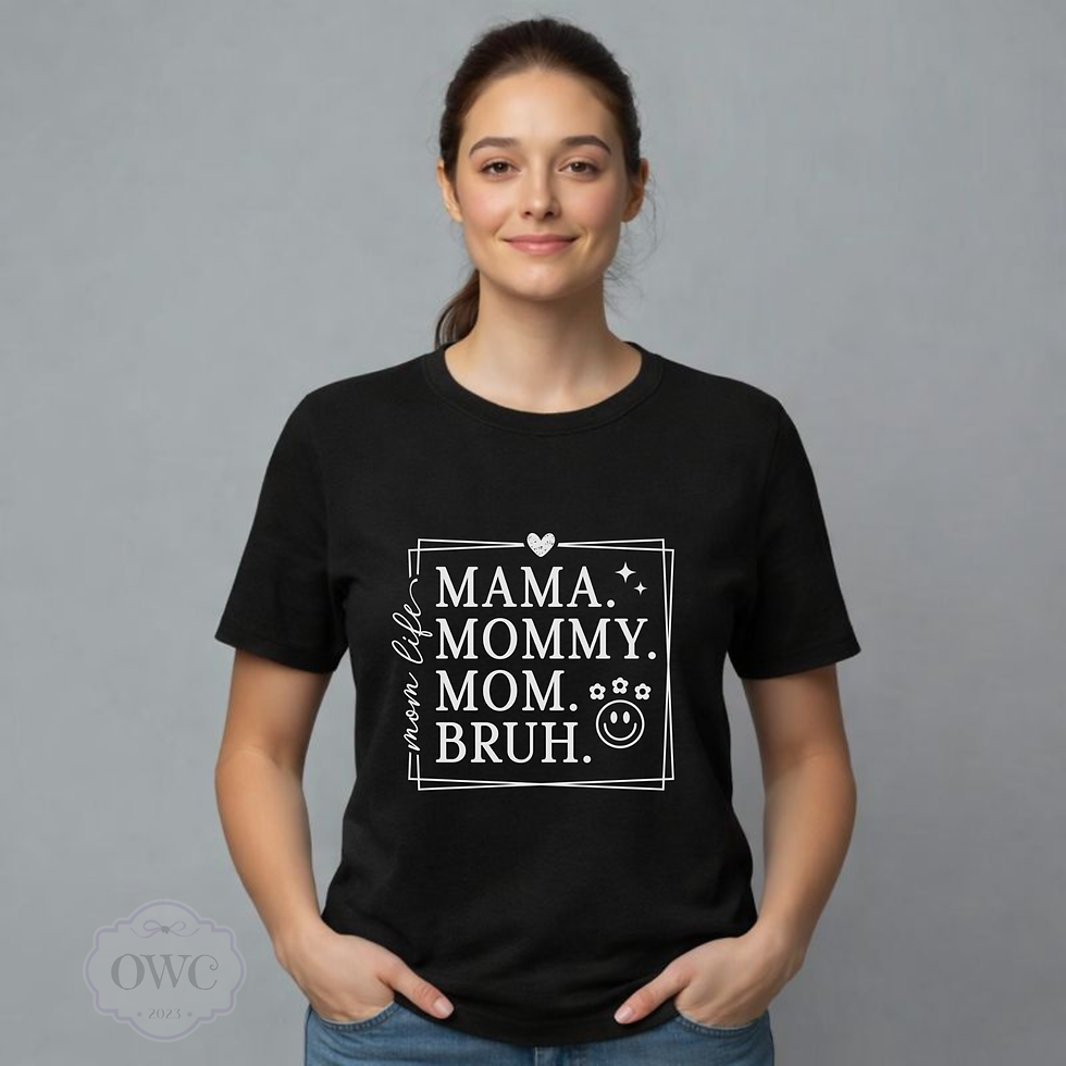woman wearing black mama mommy mom bruh funny graphic shirt