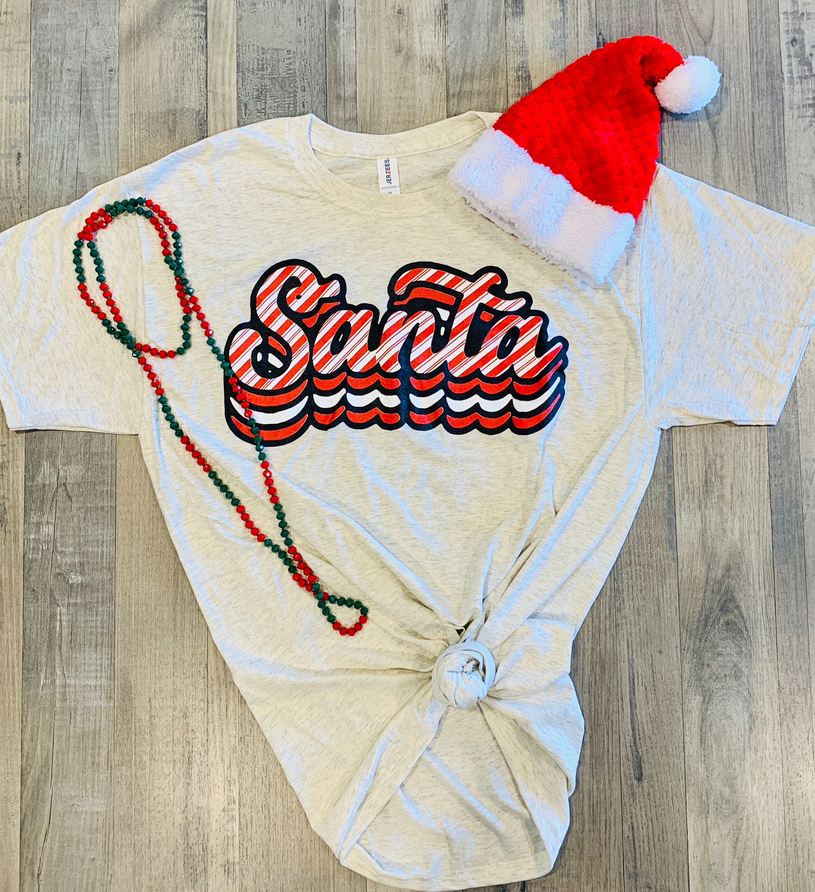 Peppermint Santa Tee