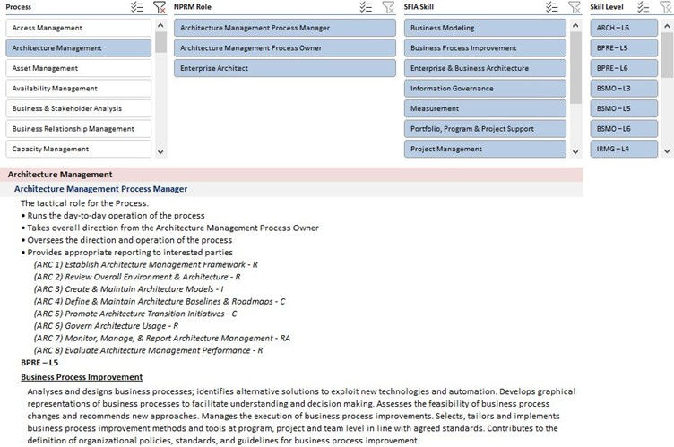 Figure 1: NPRM Practice Roles and Skills RACI Tool