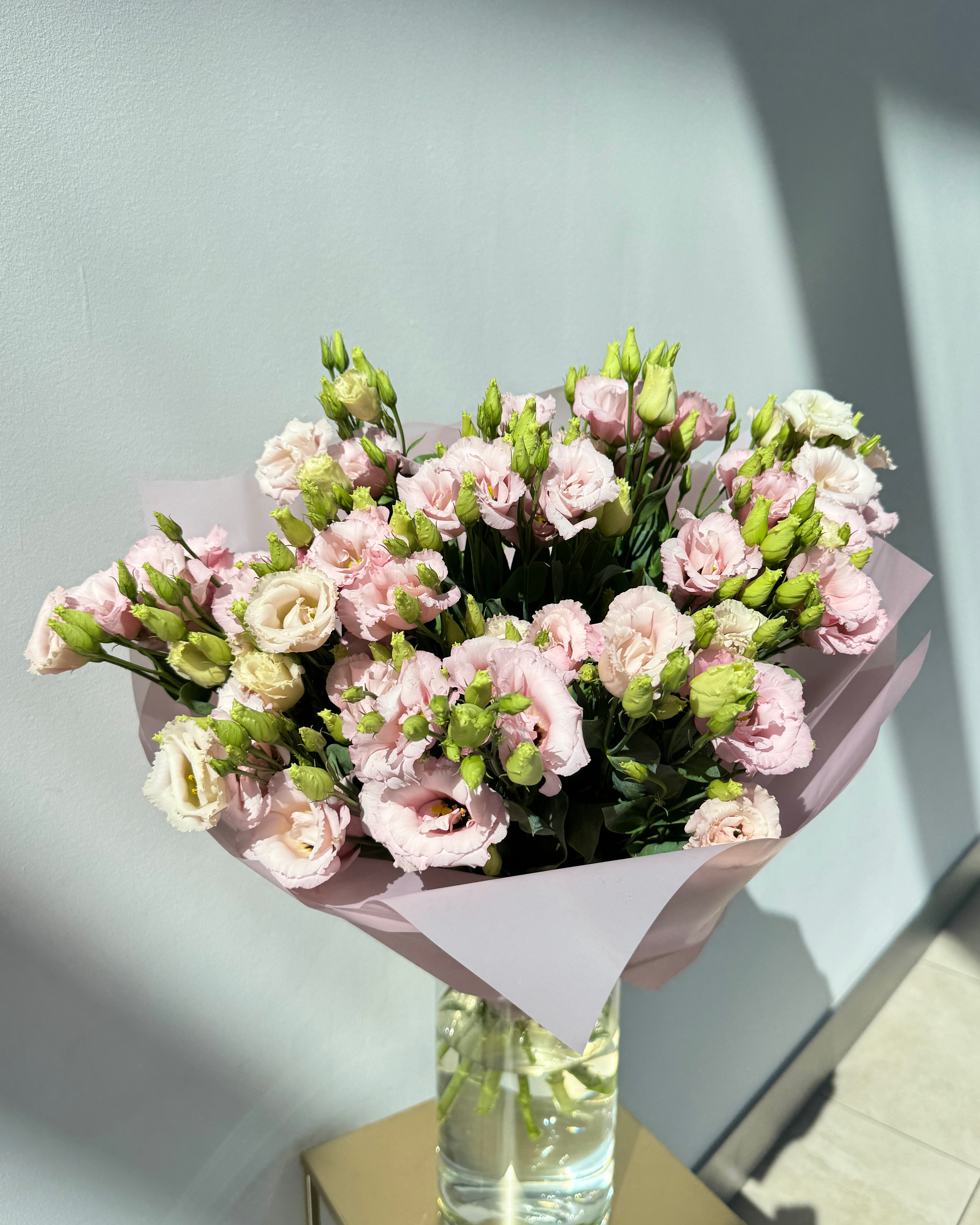 Bukiet różowych eustom