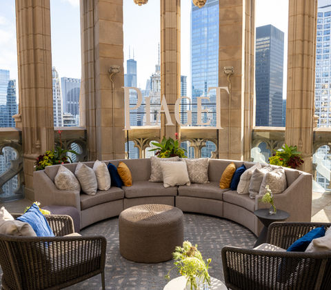 Luxurious lounge with city view