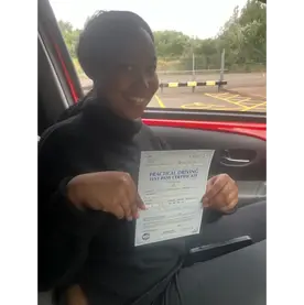 lady passing test second time