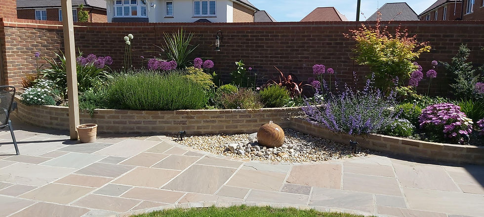New wall built with water feature