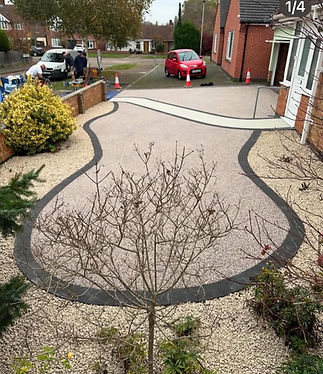Block paving with resin driveway