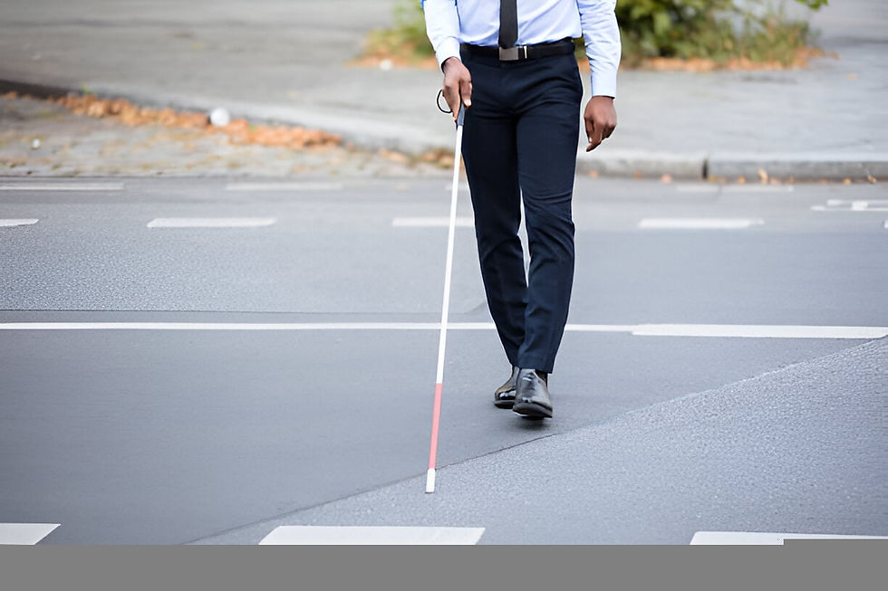 man walking with cane