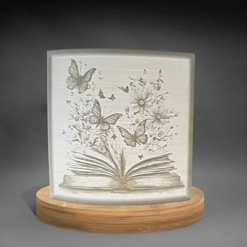 Thumbnail: Books and Butterflies Lithophane Nightlight