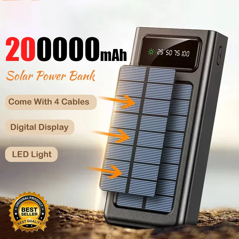 Thumbnail: Lenovo Solar Power Bank 200000mAh Large Capacity Mobile Power Fast Charging Batt