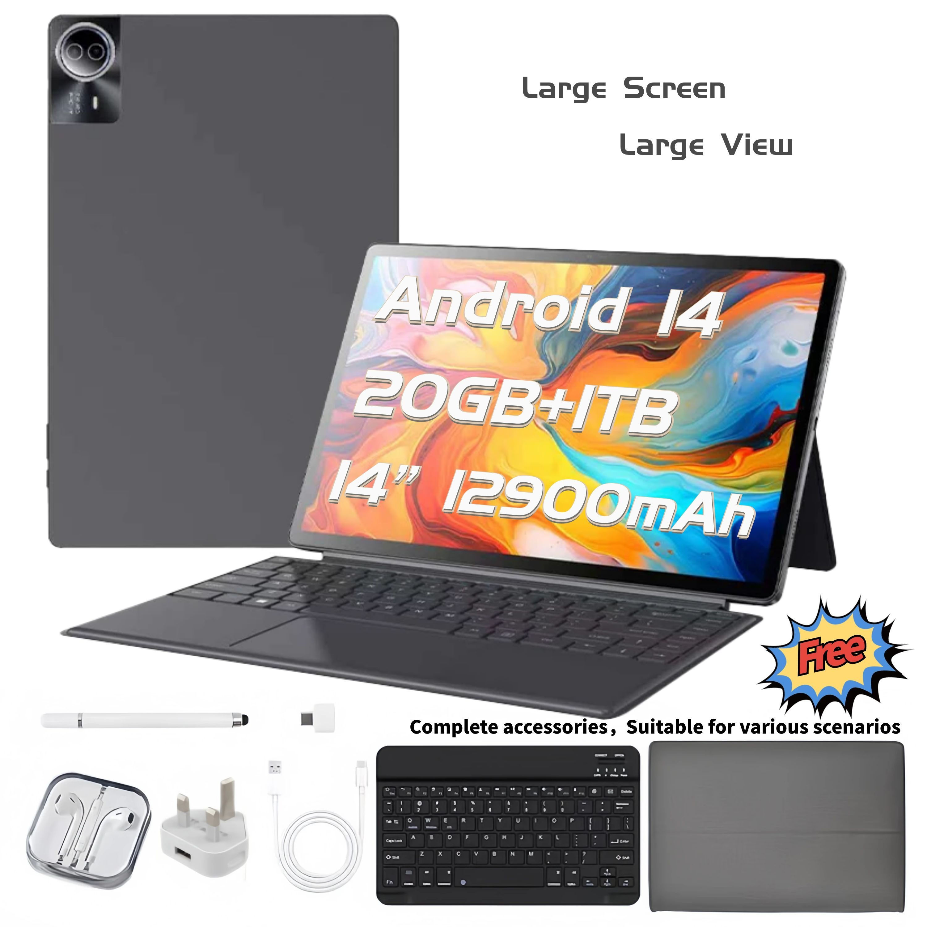 2026 Global version 14 inch New Tablet Android 20GB RAM 1TB Rom Network Android1